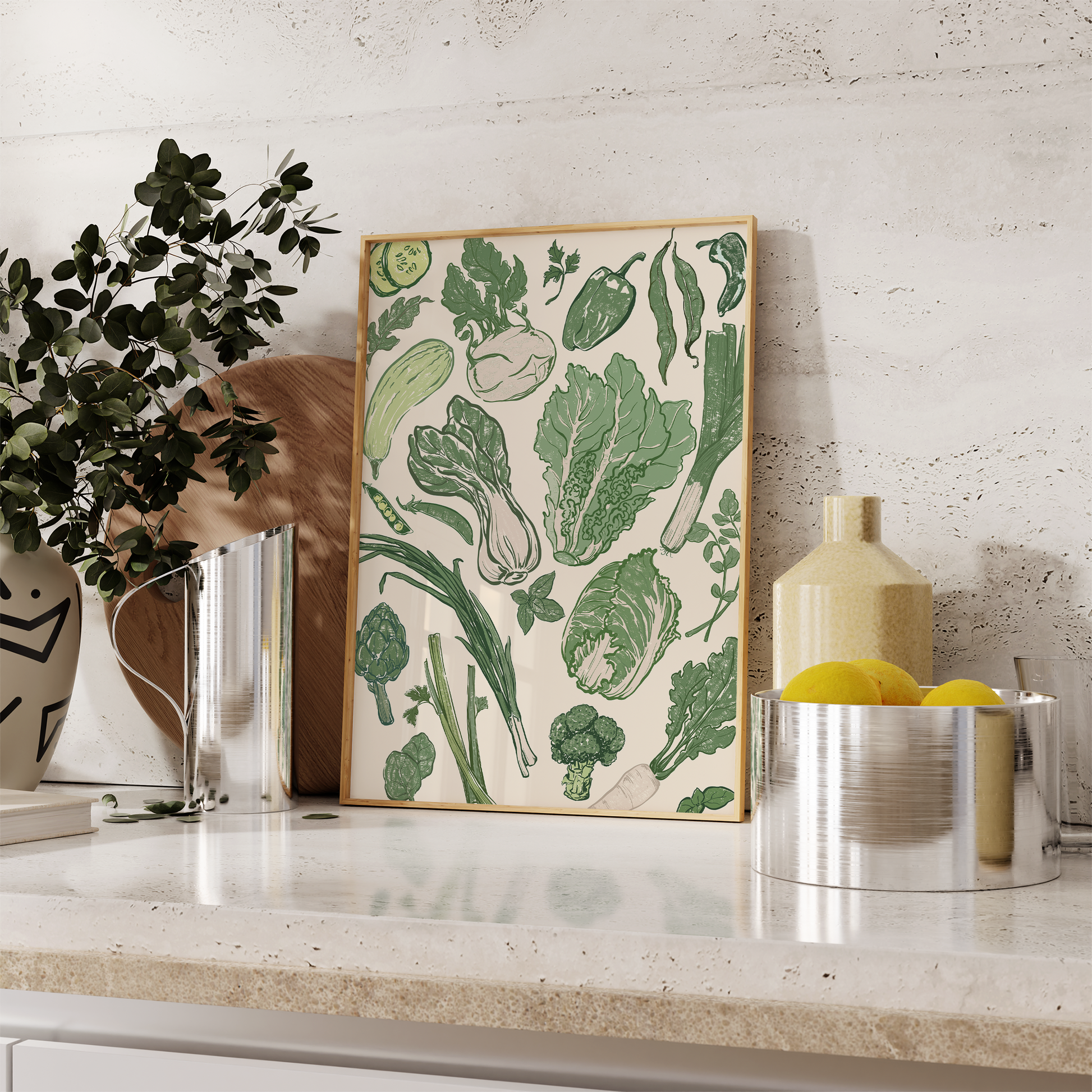 Green Vegetables Illustration - Refined Spaces 