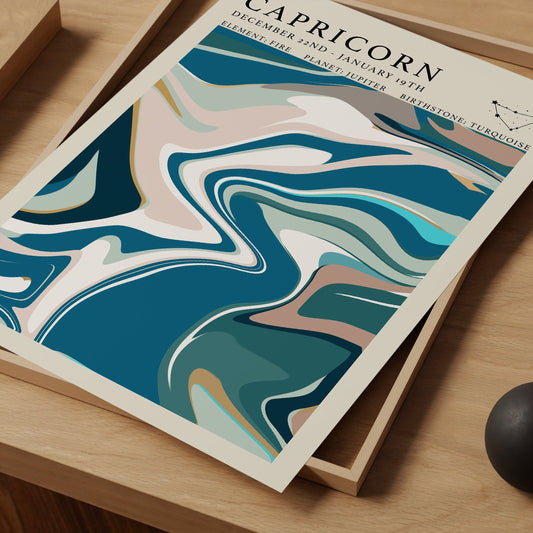 Astrology Print - Capricorn - Refined Spaces 