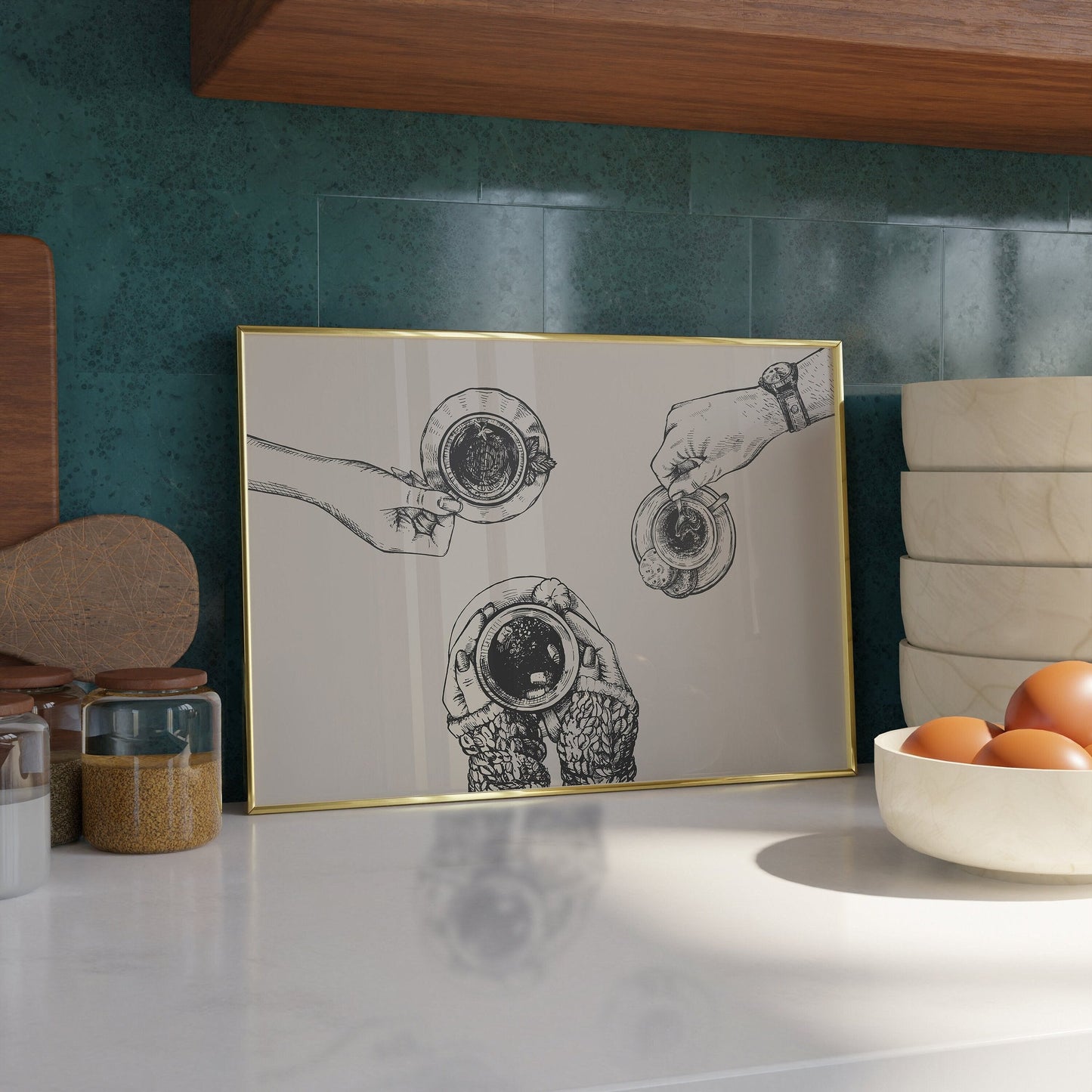 Bar Cart Coffee Print - Refined Spaces 