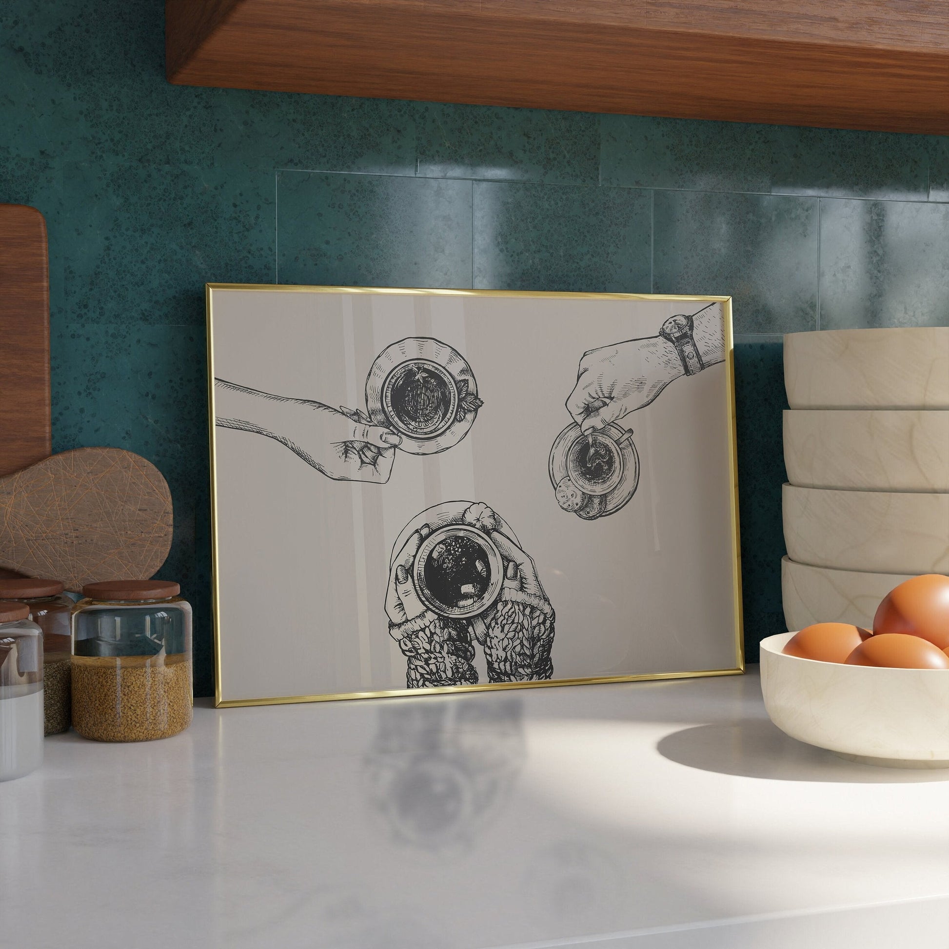 Bar Cart Coffee Print - Refined Spaces 
