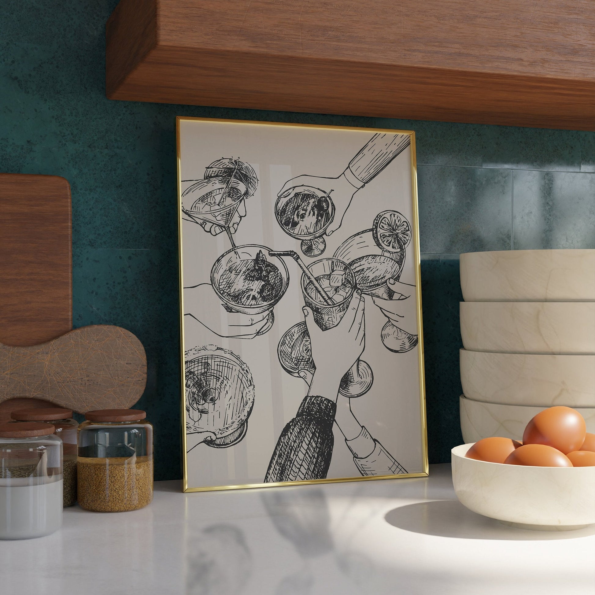 Cheers Print - Bar Cart Wall Decor - Refined Spaces 