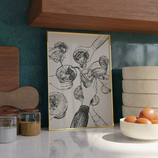 Cheers Print - Bar Cart Wall Decor - Refined Spaces 