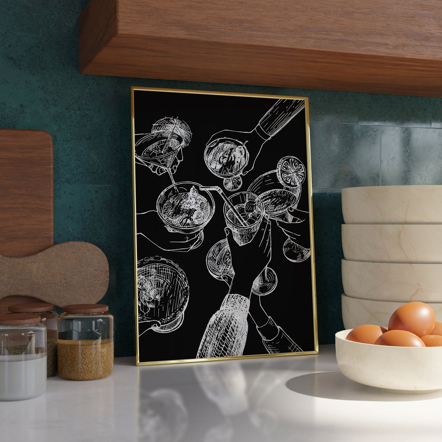 Cheers Print - Bar Cart Wall Decor - Refined Spaces 