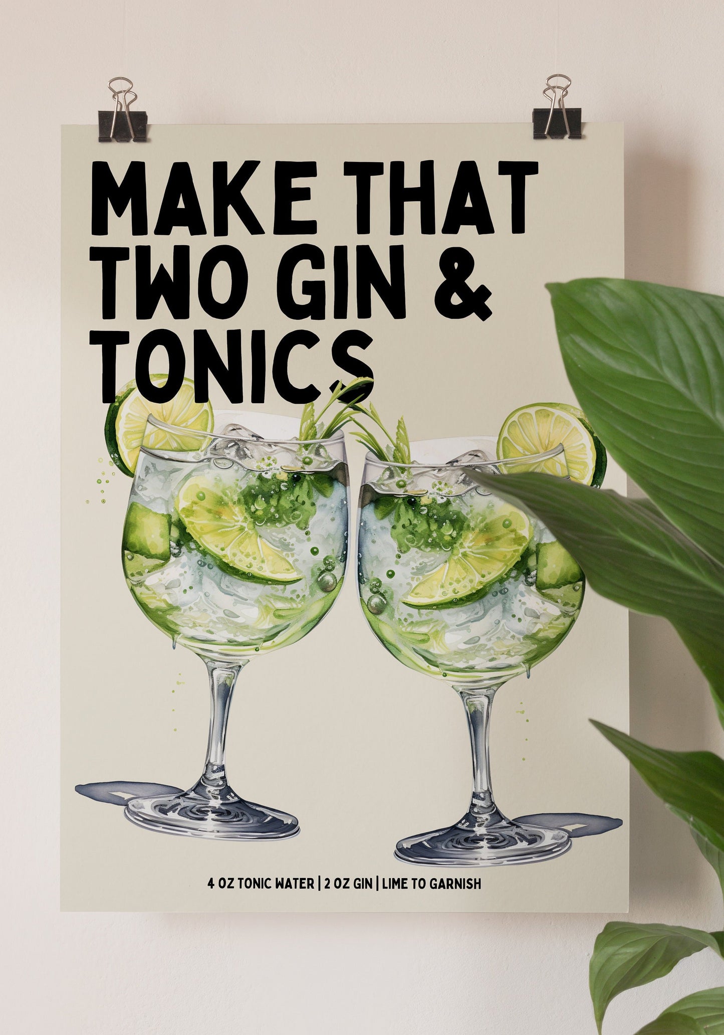 Gin and Tonic print - Refined Spaces 