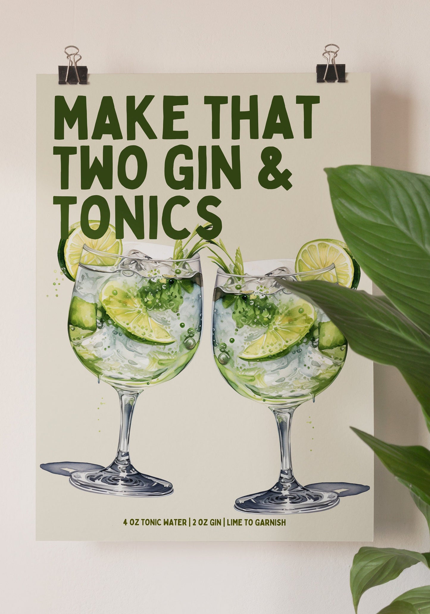 Gin and Tonic print - Refined Spaces 