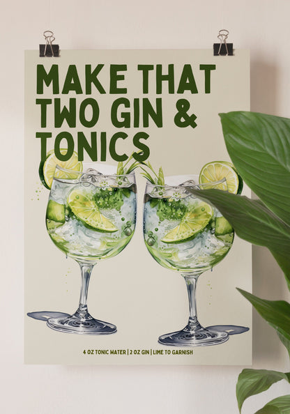 Gin and Tonic print - Refined Spaces 