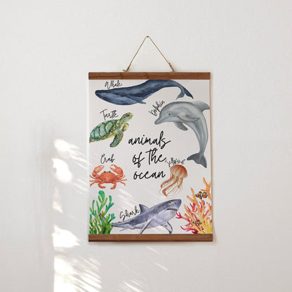 ocean animal print - ocean nursery prints - animal prints kids wall art kids bedroom decor children's wall art under the sea nursery