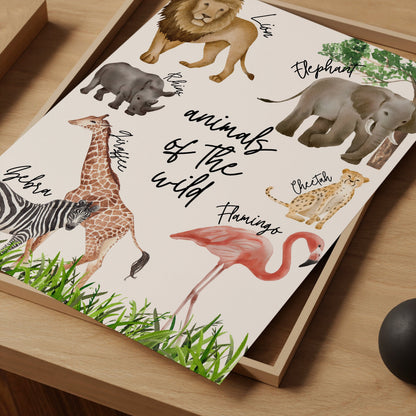 Animals of the wild print - safari nursery print - animal prints kids wall art kids bedroom decor children's wall art safari animal prints