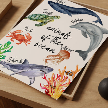 ocean animal print - ocean nursery prints - animal prints kids wall art kids bedroom decor children's wall art under the sea nursery