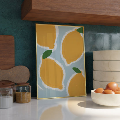 Lemon Print - Fruit print - Minimalist Print - Trendy Print - Kitchen Prints - Kitchen Wall Art Dining Room Prints Lemon print set