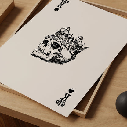 King of Spades wall art - skull with crown print - Playing Card Print Trendy Wall Art Bar Decor Retro Art motivational wall art office art