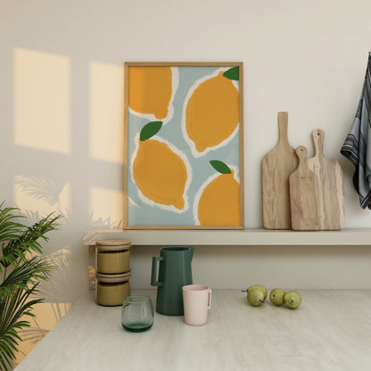 Lemon Print - Fruit print - Minimalist Print - Trendy Print - Kitchen Prints - Kitchen Wall Art Dining Room Prints Lemon print set