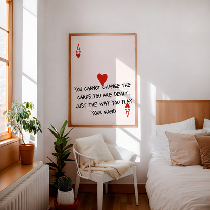 Lucky you Print - Ace of Hearts Print - Playing Card Print - Trendy Wall Art - Bar Decor Retro Art - motivational wall art - office wall art