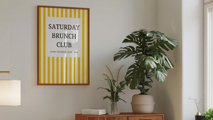 Sunday Brunch Club Print - Trendy Wall Art Print - Brunch Club Print - Bar Cart Print Brunch Wall Art Dining Room Wall Art Cocktail Wall Art
