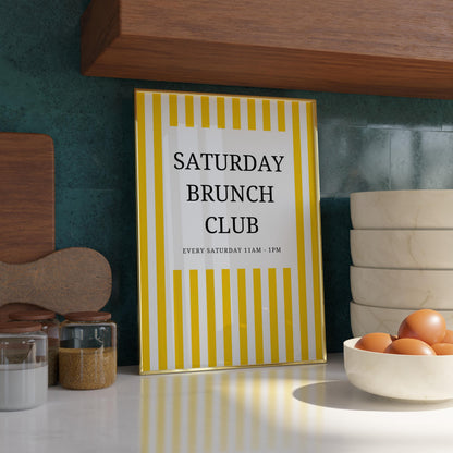 Sunday Brunch Club Print - Trendy Wall Art Print - Brunch Club Print - Bar Cart Print Brunch Wall Art Dining Room Wall Art Cocktail Wall Art