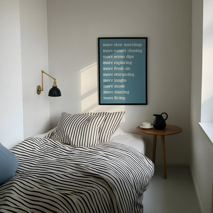 Slow Living Print, More Life Poster, Enjoy The Little Things Print, Motivational Wall Art, Daily Affirmation Print Live In The Moment Poster