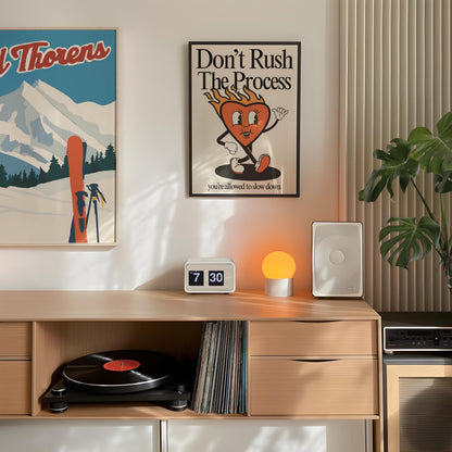 Don't Rush The Process Print, Retro Photography Print, Retro Motivation Poster, Motivational Pun Art, Retro Office Decor, Fun Wall Art, A4