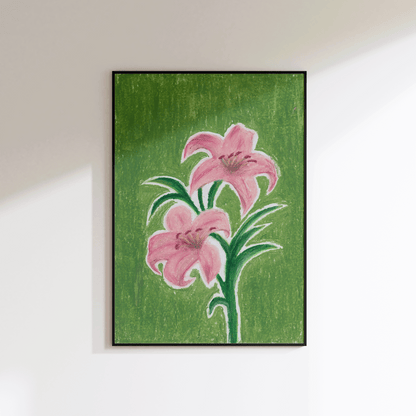 Oil Pastel Lily Print