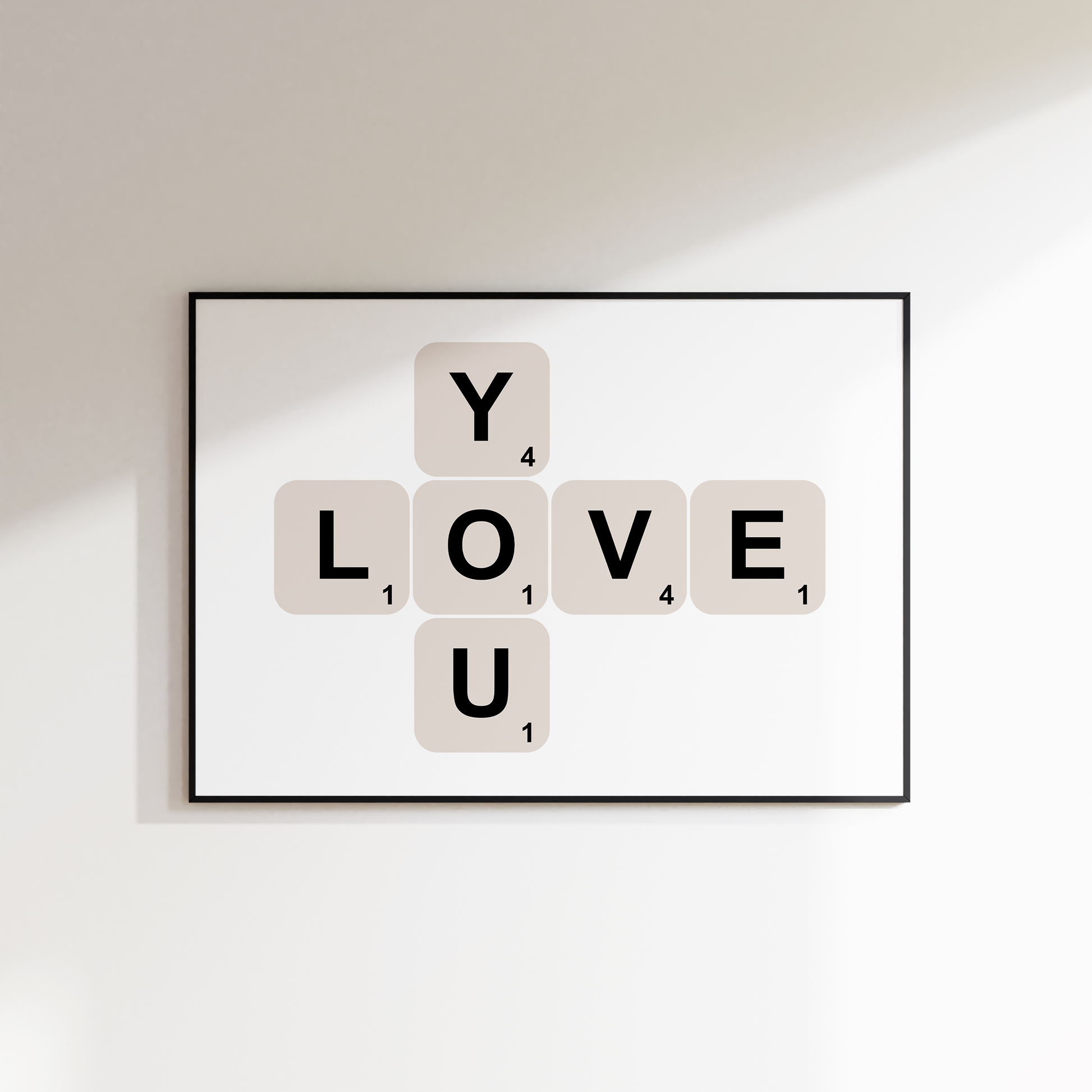 Love You Scrabble Print - Refined Spaces 