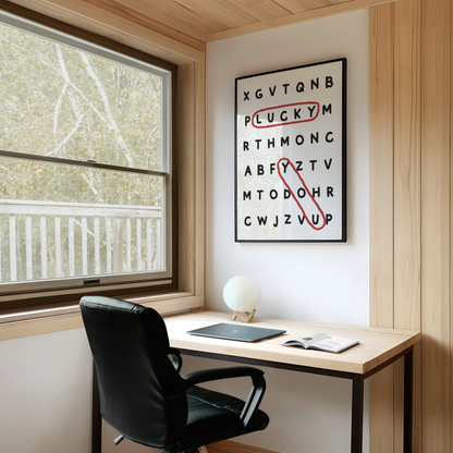 Lucky You - Wordsearch Print - Refined Spaces 