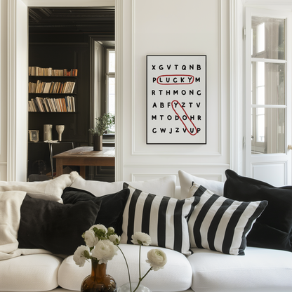 Lucky You - Wordsearch Print - Refined Spaces 