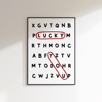Lucky You - Wordsearch Print - Refined Spaces 