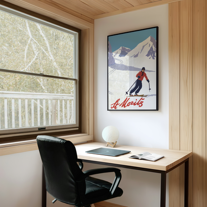 St Mortiz Ski Print - Refined Spaces 