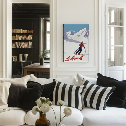 St Mortiz Ski Print - Refined Spaces 