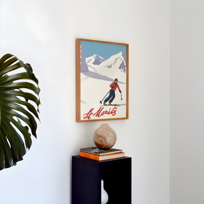 St Mortiz Ski Print - Refined Spaces 