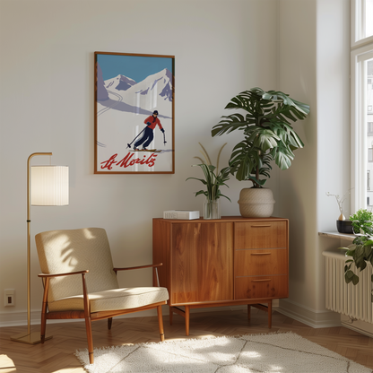 St Mortiz Ski Print - Refined Spaces 