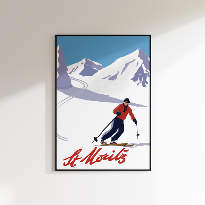 St Mortiz Ski Print - Refined Spaces 