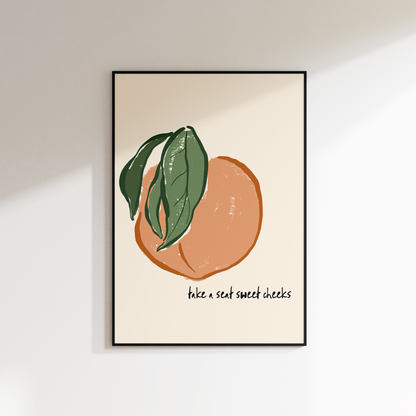 Funny Bathroom Print – “Take a Seat Sweet Cheeks” - Refined Spaces