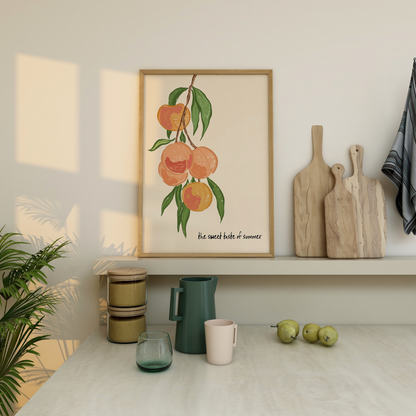 Peach Kitchen Wall Art – “The Sweet Taste of Summer” - Refined Spaces